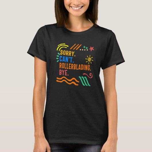 スケーター女子ローラーブレード女子スケートローラロール Tシャツ (正面)
