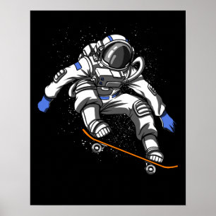 スケーター宇宙飛行士スケートボーディングコズミック宇宙 ポスター