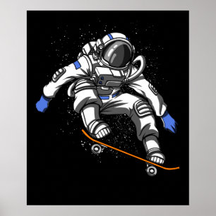 スケーター宇宙飛行士スケートボード宇宙宇宙 ポスター