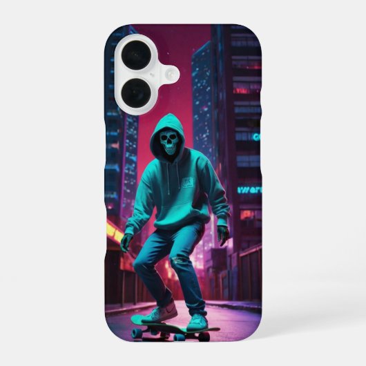 スケーター幽霊 iPhone 16ケース (裏面)