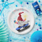 スケーター格言（贈り物とスパークラー付き） – クリスマス ペーパープレート (パーティー)