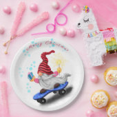 スケーター格言（贈り物とスパークラー付き） – クリスマス ペーパープレート (パーティー)