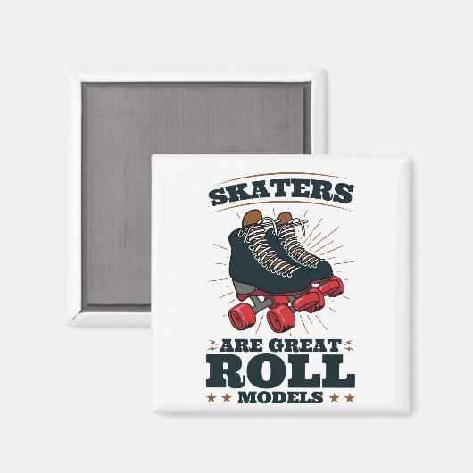 スケーター素晴らしは転がモラスケートで滑る マグネット (正面/裏面)