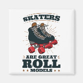 スケーター素晴らしは転がモラスケートで滑る マグネット (正面)