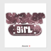 スケーター・ガール |かわいいブルゴーニュ銀河系アゲートトゥイーン シール (シート)