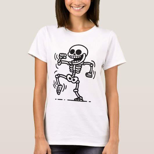 「スケーター・スカル - ライド・オア・ダイ・スケルトン」 Tシャツ (正面)