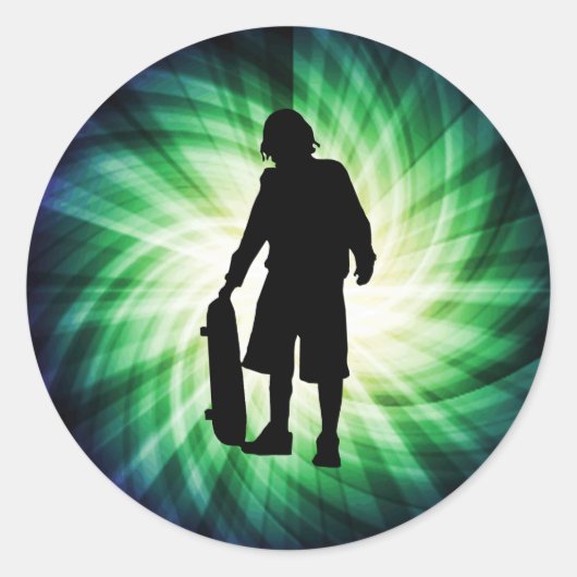 スケーター;スケートボード ラウンドシール (正面)