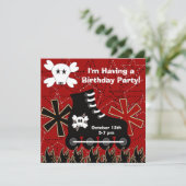 スケーター・デュード誕生日パーティーの招待状 招待状 (スタンド正面)