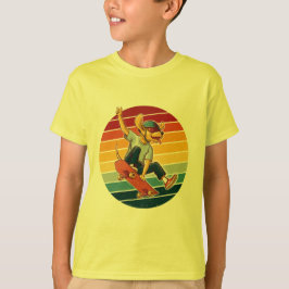スケーター・ドッグ・レトロ・サンセット Tシャツ