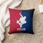 スケーター、赤、白、青 クッション (ブランケット)