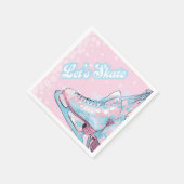 「スケートしよう」姿アイススケートで滑る誕生日パーティー スタンダードカクテルナプキン (角)