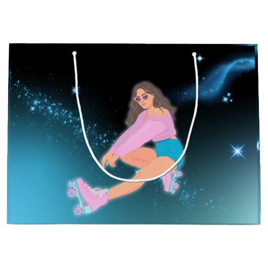 スケートする少女のショッピング ギフトバッグ (正面)