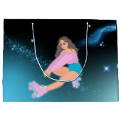 スケートする少女のショッピング ギフトバッグ (裏面)