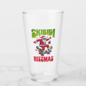 スケートするSkibidi Rizzmasサンタ タンブラーグラス (正面)