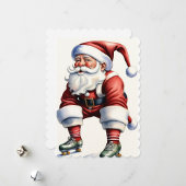 スケートで楽しむサンタクロースのホリデーカード シーズンカード