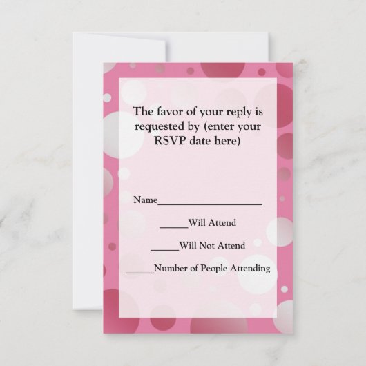 スケートで滑っているピンクの泡渦巻のローラースケート 出欠カード (裏面)