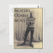 スケートで滑ることを行っているスケート選手… ポストカード (正面/裏面)
