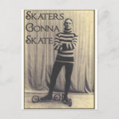 スケートで滑ることを行っているスケート選手… ポストカード (正面)
