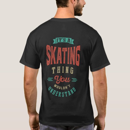 スケートで滑るだ | Tシャツ (裏面)