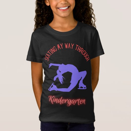 スケートで滑るで幼稚園Tシャツを Tシャツ (正面)