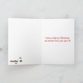 スケートで滑るのペンギンのクリスマスのおもしろカード シーズンカード (内部)