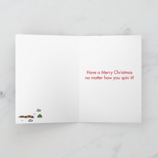 スケートで滑るのペンギンのクリスマスのおもしろカード シーズンカード (内部)