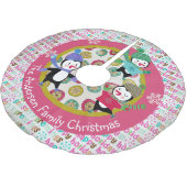 スケートで滑るのペンギンのパーソナライズな休日の木のスカート4 ブラッシュドポリエステルツリースカート (アングル)