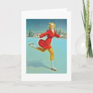 スケートで滑るの女の子 シーズンカード