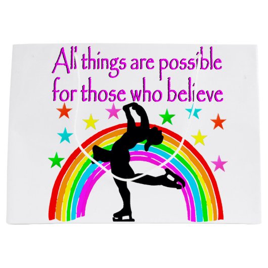 スケートで滑るは私の命 ラージペーパーバッグ (正面)