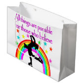 スケートで滑るは私の命 ラージペーパーバッグ (正面アングル)