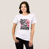 . .スケートで滑るを愛する少女 トライブレンドTシャツ (正面全面)