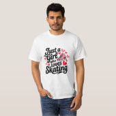 . .スケートで滑るを愛する少女 Tシャツ (正面フル)