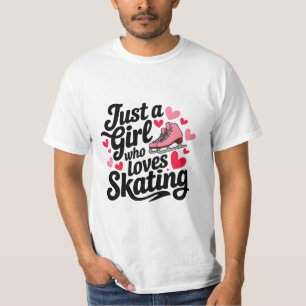 . .スケートで滑るを愛する少女 Tシャツ