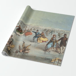 スケートで滑るイン・セントラル・パーク，ニューヨーク ラッピングペーパー