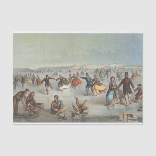 スケートで滑るイン・セントラル・パーク，ニューヨーク 薄葉紙 (正面)