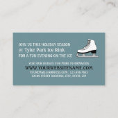 スケートで滑るイン・パーク，アイススケートリンク広告ズ 名刺 (裏面)