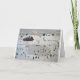 スケートで滑るオンシルバーポンド カード