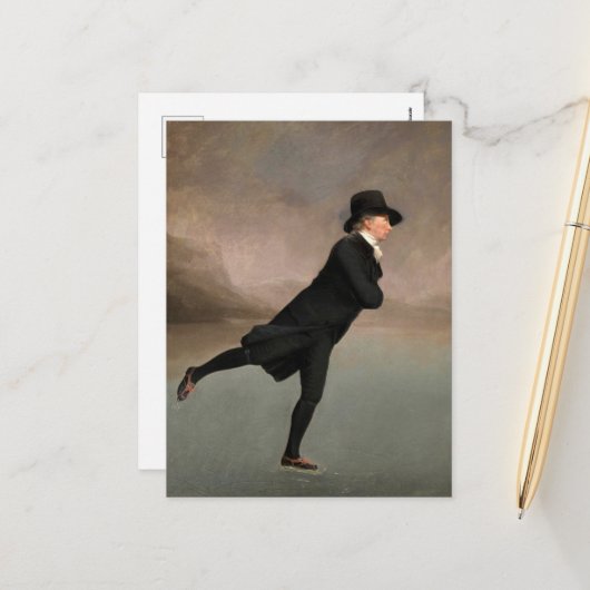 スケートで滑るオンダディングストンローチバイヘンリー・レーバーン シーズンポストカード (正面/裏面インサイチュ)