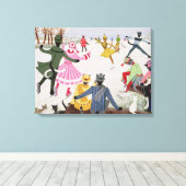 スケートで滑るオン薄氷 キャンバスプリント (インサイチュ (ウッドフロア))