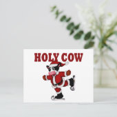 スケートで滑るクリスマスホーリーウシ シーズンポストカード (スタンド正面)