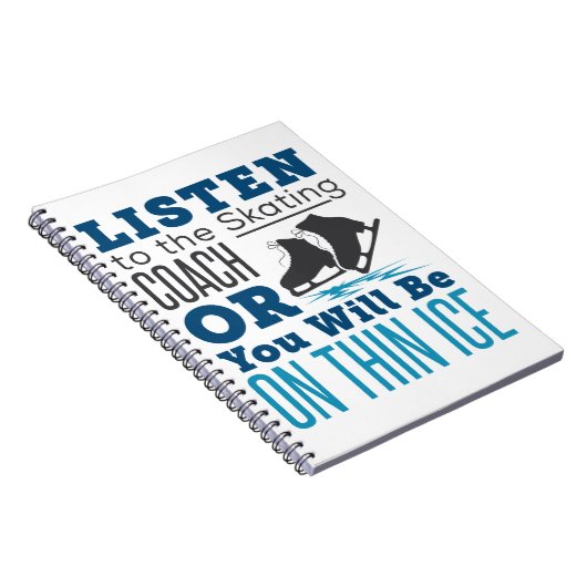 スケートで滑るコーチアイス姿スケートで滑る薄氷 ノートブック (右側)