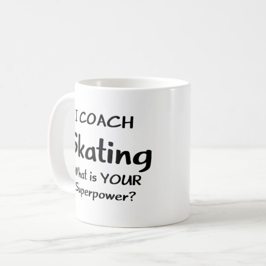 スケートで滑るコーチ コーヒーマグカップ (正面左)