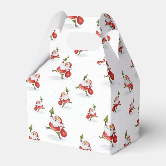 スケートで滑るサンタかわいいクリスマス フェイバーボックス (正面サイド)