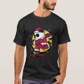 スケートで滑るサンタパンダ Tシャツ (正面)