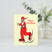 スケートで滑るサンタ シーズンポストカード (スタンド正面)