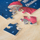 スケートで滑るサンタ ジグソーパズル (側面)