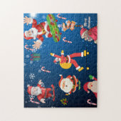 スケートで滑るサンタ ジグソーパズル (縦)