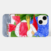 スケートで滑るサンタiPhone 14大麦そこにケース Case-Mate iPhoneケース (裏面 (横))