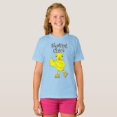 スケートで滑るシック文字 Tシャツ (正面フル)