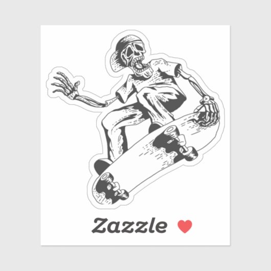 スケートで滑るスケルトン遊スケーボード シール (シート)